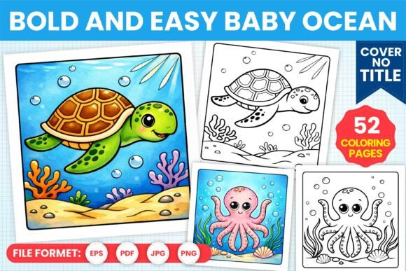 Bold and Easy Baby Ocean Coloring Book