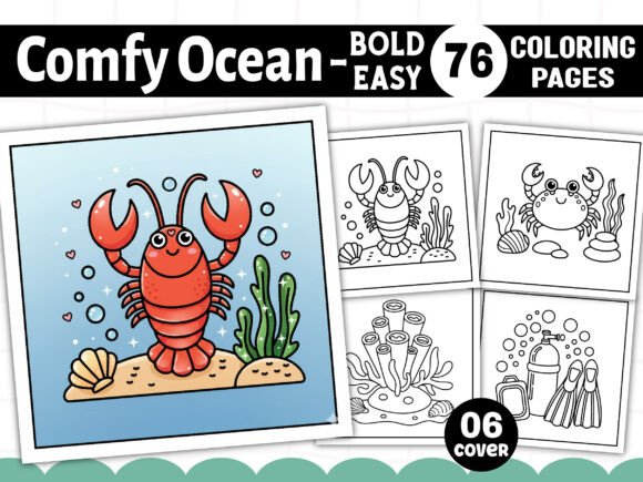 Bold and Easy Comfy Ocean Coloring Book