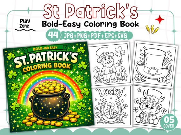 Bold and Easy St Patrick's Coloring Book