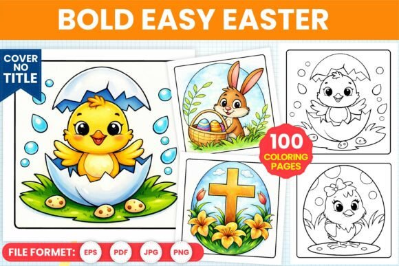 Bold Easy Easter Coloring Book All Ages