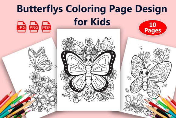 Butterflys Coloring Page Design for Kids – A Fun and Educational Activity