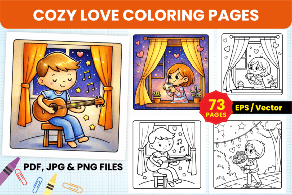 Cozy Love Doodles Coloring Pages for Tee