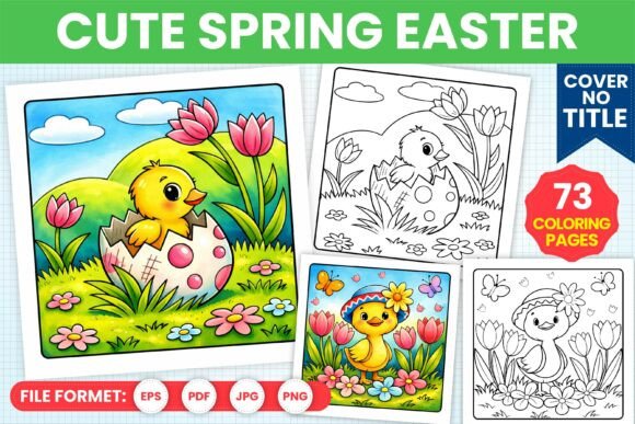 Cute Spring Easter Coloring Collection