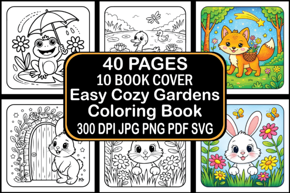 Easy Cozy Gardens Coloring Book: A Creative Resource for Adults