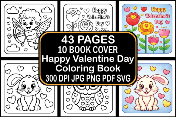 Happy Valentine Day Coloring Book: A Creative and Practical Resource for Adults
