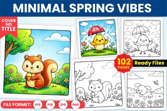 Minimal Spring Vibes Coloring Book