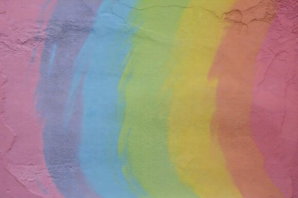 Rainbow Large Paint Blobs Background