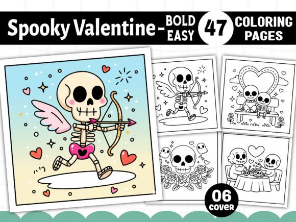 Spooky Valentine Bold Easy Coloring Book: A Creative Escape for All