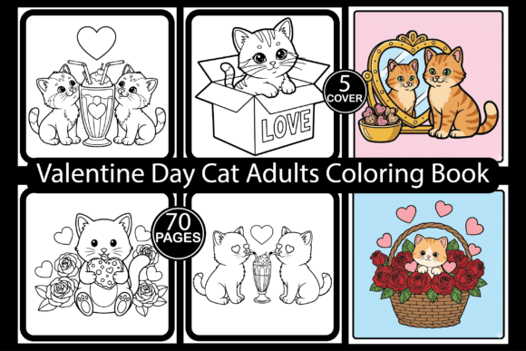 Valentine Day Cat Adults Coloring Book: A Creative and Practical Resource