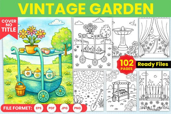 Vintage Garden Coloring Pages